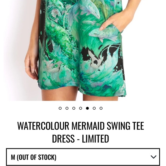 Blackmilk “WATERCOLOUR MERMAID SWING TEE DRESS” Size Medium M NWT Under the Sea - Picture 3 of 14